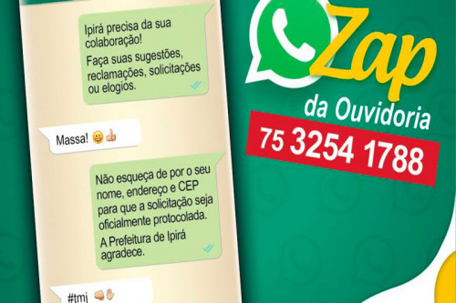 Prefeitura De Ipirá Lança WhatsApp Da Ouvidoria - Ipirá Notícias